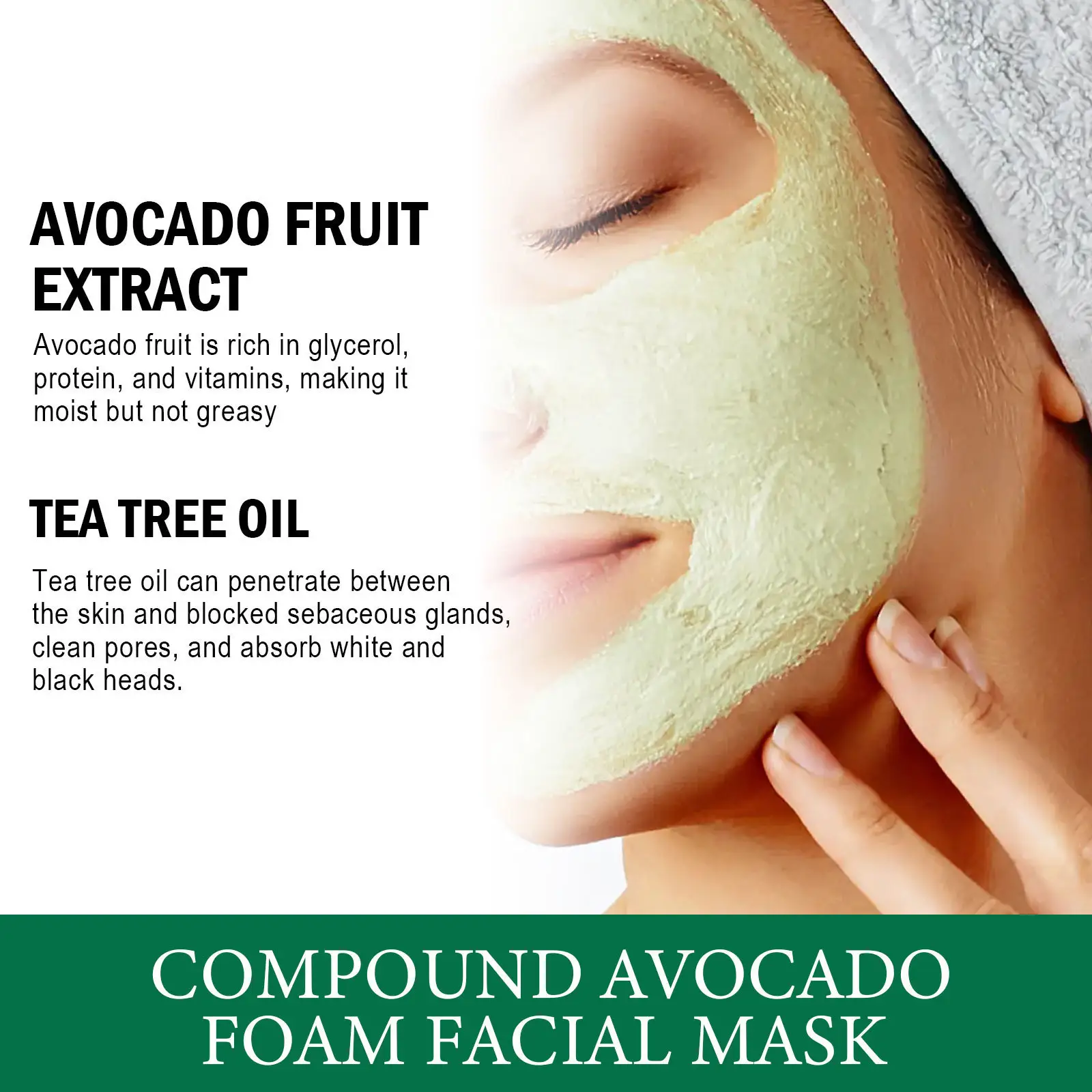 Deep Cleansing Avocado Foam Facial Mask (Box of 12 Masks)