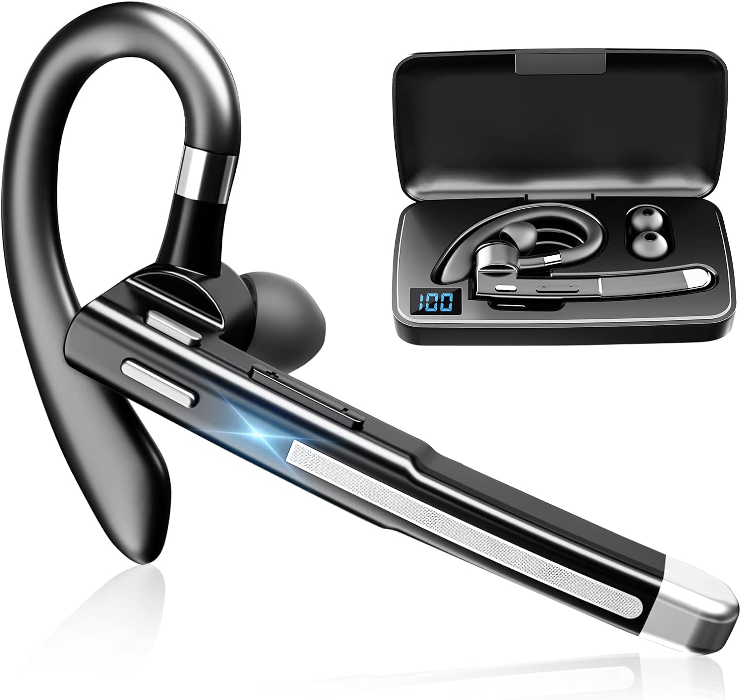 Dual Mic Wireless Bluetooth 5.1 Noise Cancelling Headset For Work