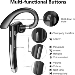 Dual Mic Wireless Bluetooth 5.1 Noise Cancelling Headset For Work