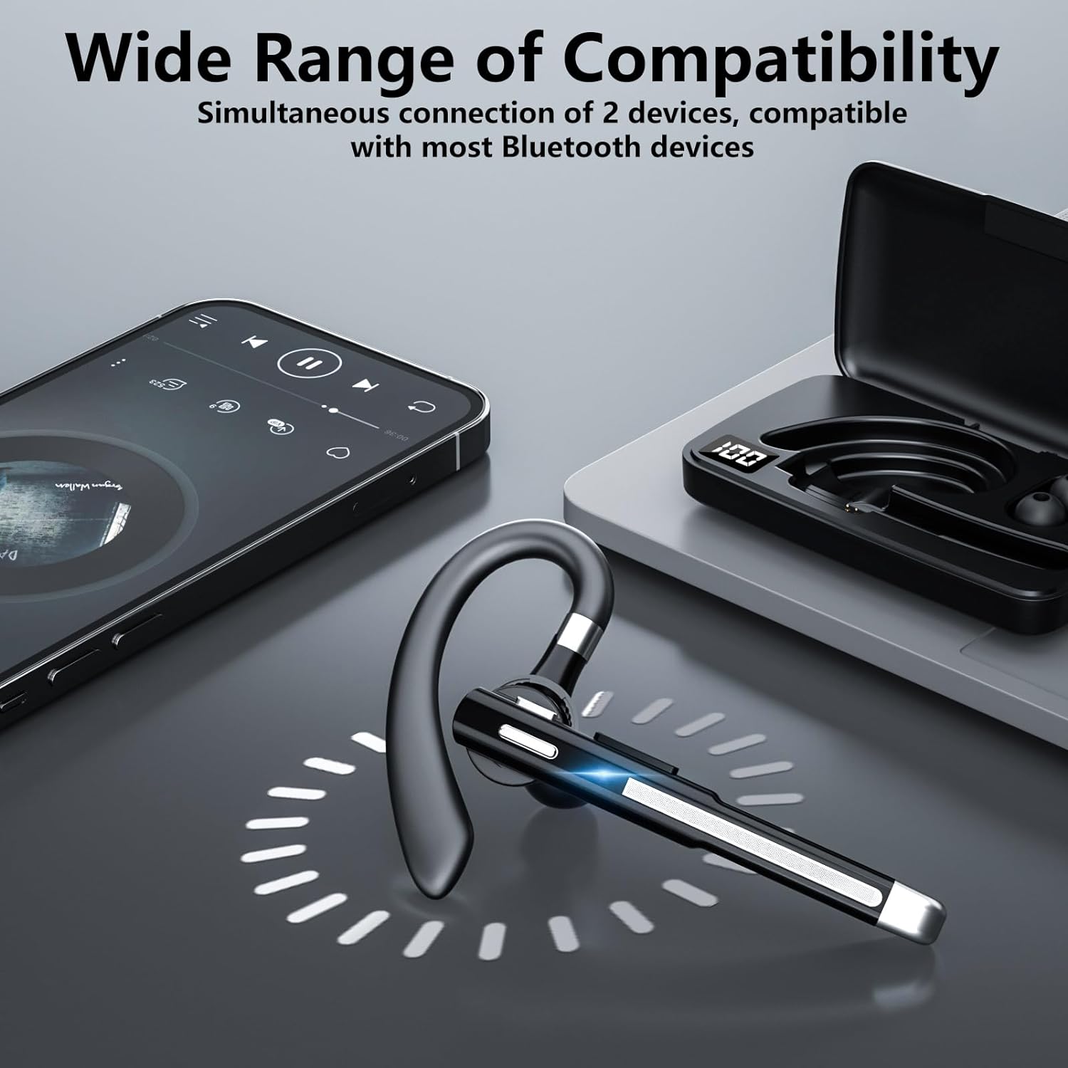 Dual Mic Wireless Bluetooth 5.1 Noise Cancelling Headset For Work