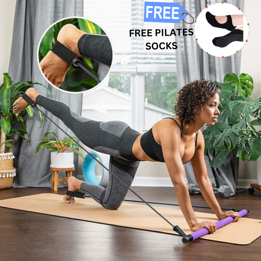 Multi Functional Stretched Pilates Bar – Full Body Workout At Home