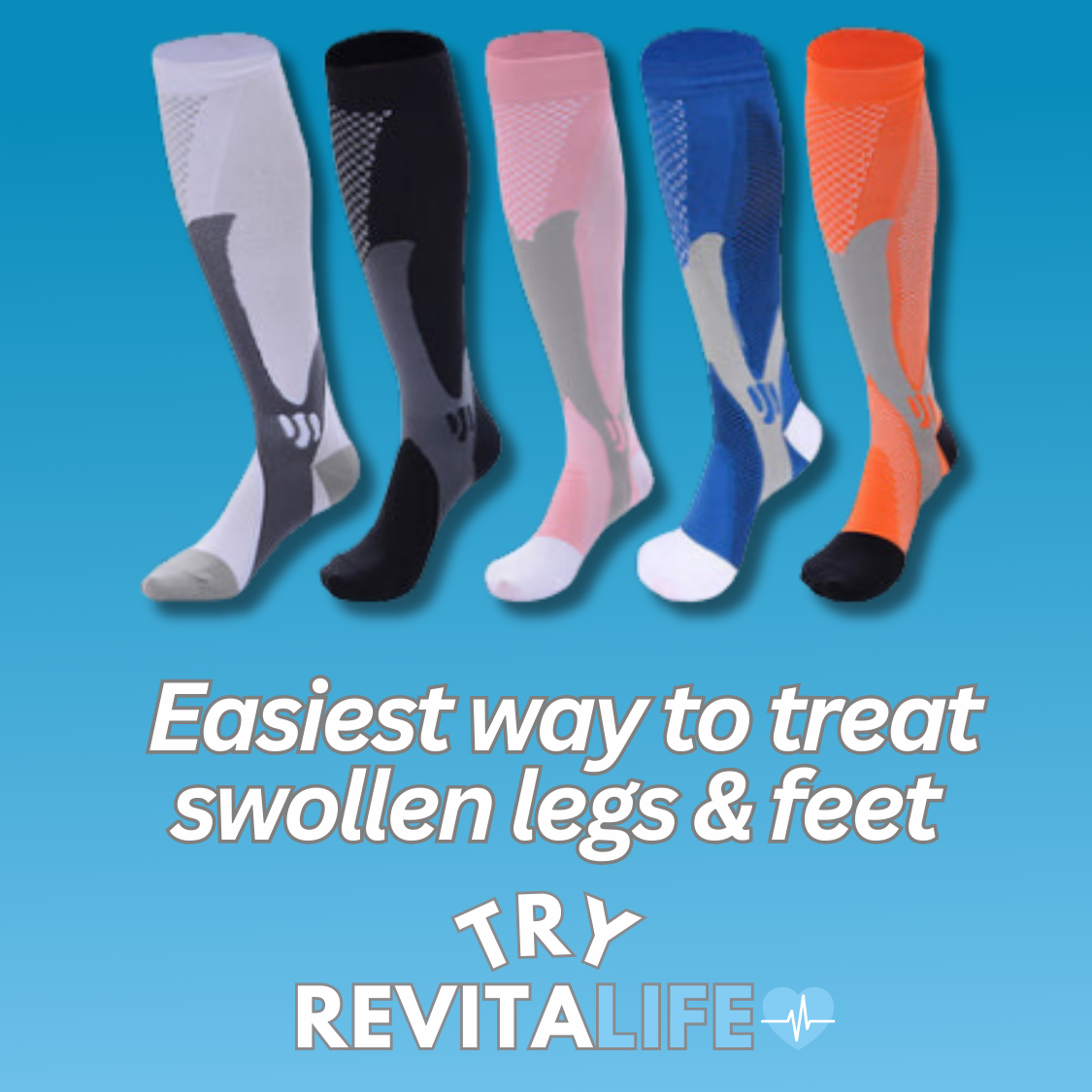 RevitaLife Advanced Compression Socks | Foot and Leg Pain Relief