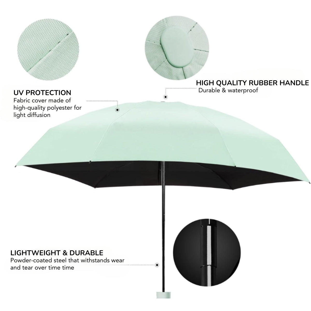 Serenosole RainMate Mini Umbrella | Easy to take with you and always keeps you dry | Smallest Umbrella 2024 (1+1 FREE)