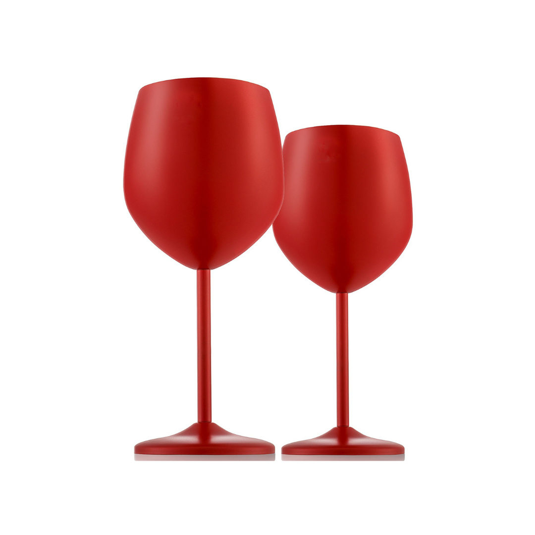 500ml (17 OZ) Stainless Steel Wine Glasses (Set of 2)