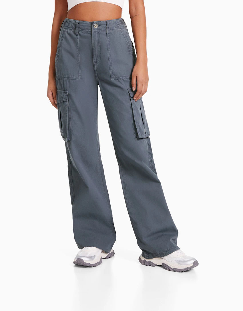 Adjustable Straight Leg Cargo Pants