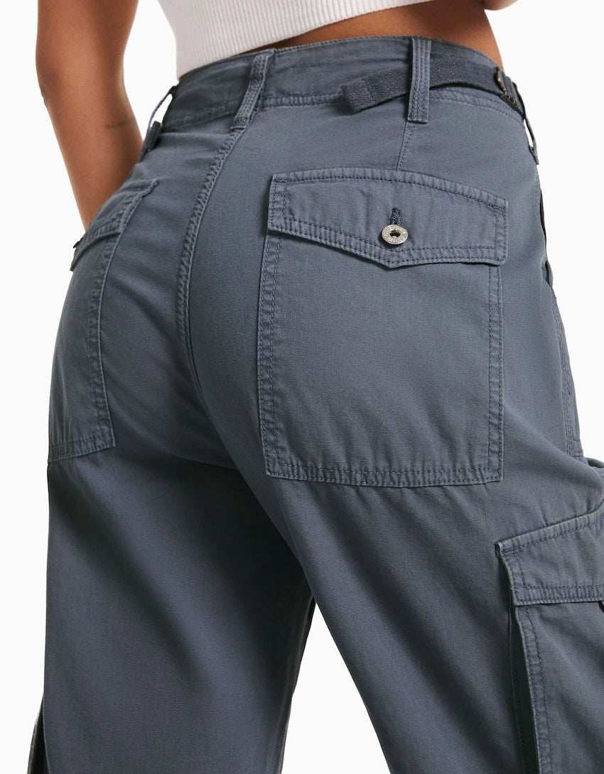 Adjustable Straight Leg Cargo Pants