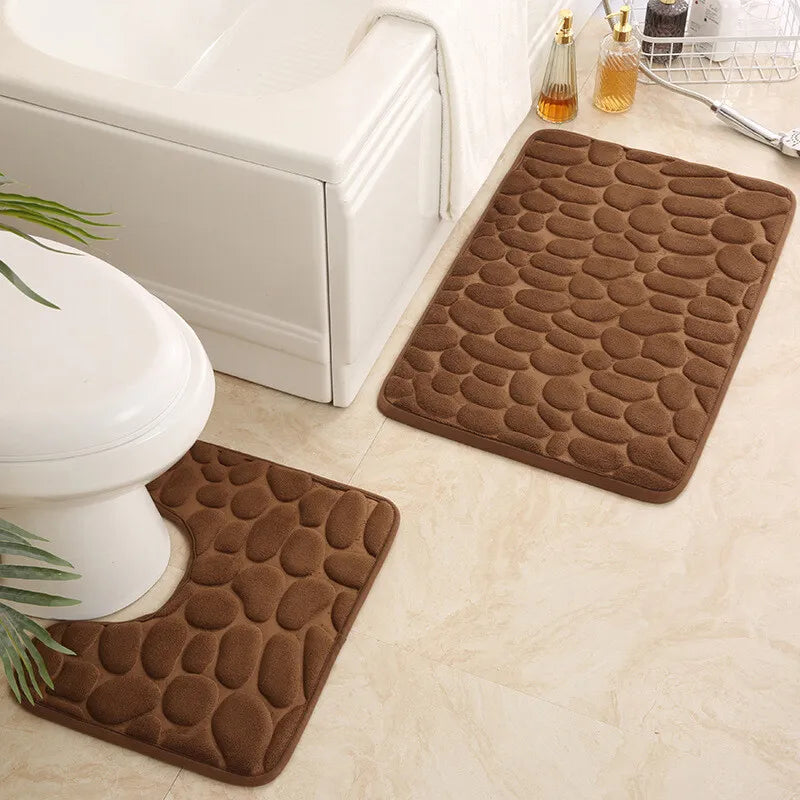 Cobblestone Non-Slip Bathroom Mat