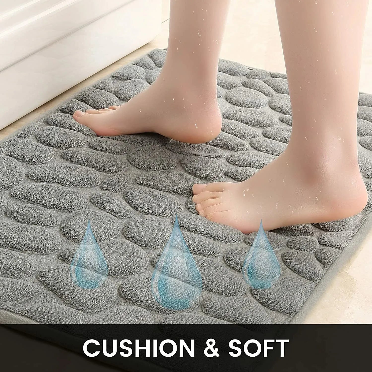 Cobblestone Non-Slip Bathroom Mat