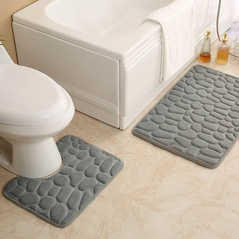 Cobblestone Non-Slip Bathroom Mat