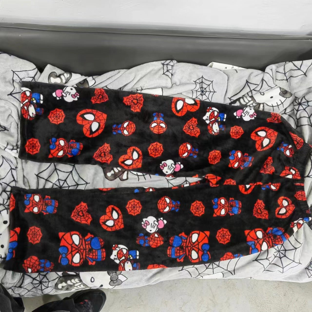 Cotton Velvet H.Kitty x Spider-man Loose Pajama Pants