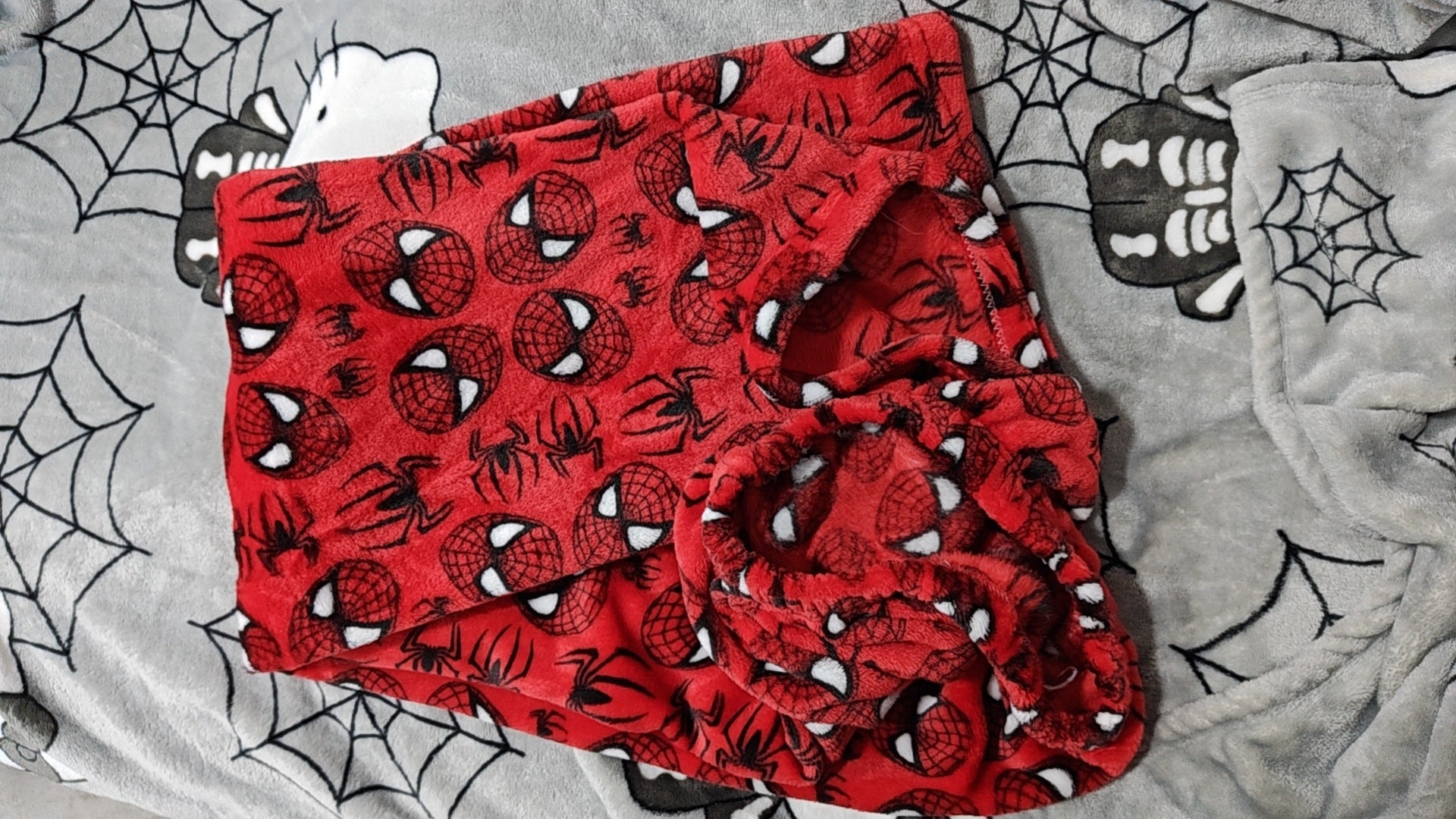 Cotton Velvet H.Kitty x Spider-man Loose Pajama Pants