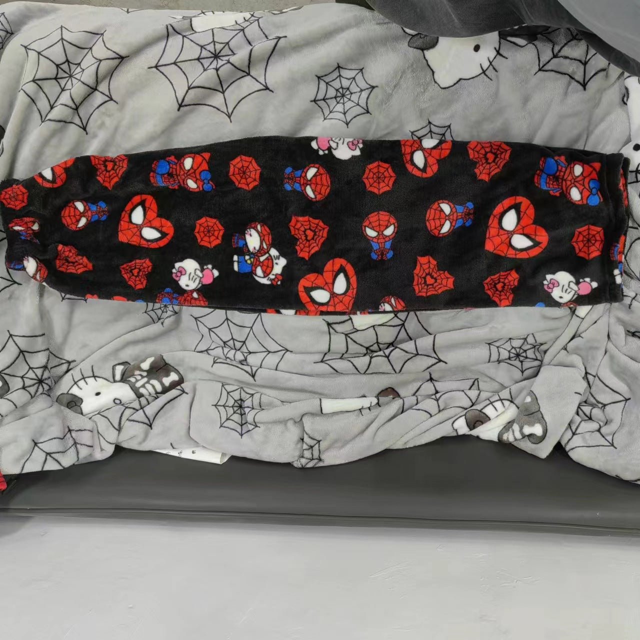 Cotton Velvet H.Kitty x Spider-man Loose Pajama Pants