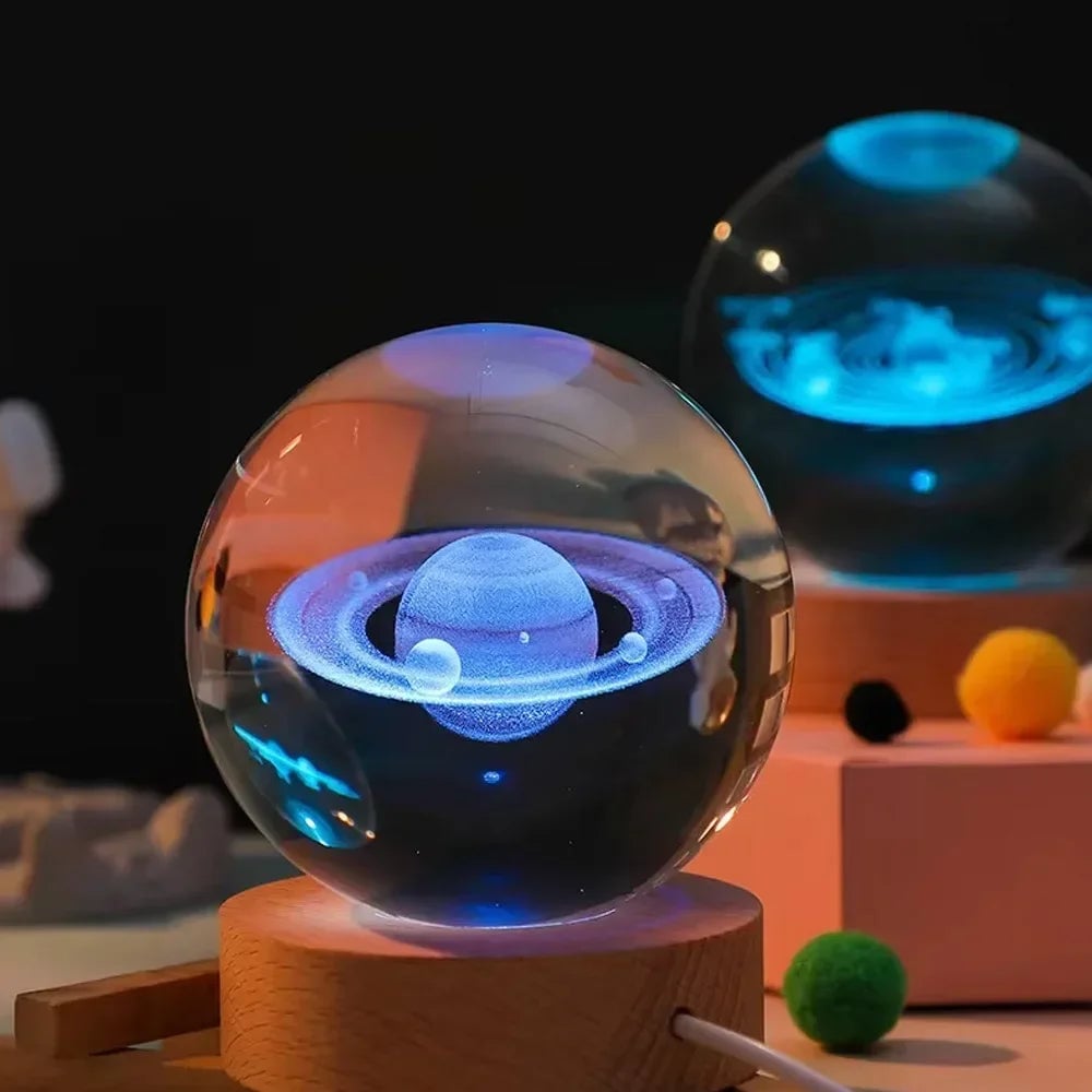 Crystal Sphere Glowing Lamp