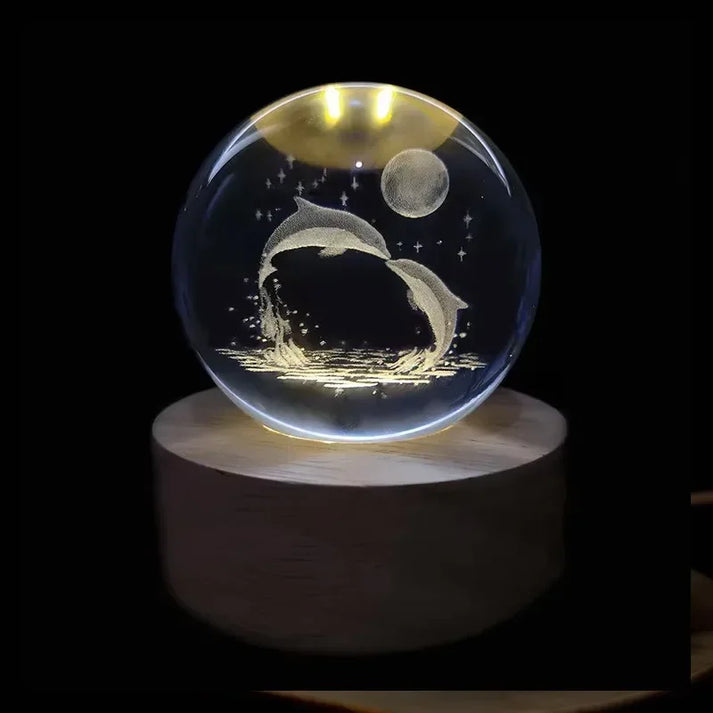 Crystal Sphere Glowing Lamp