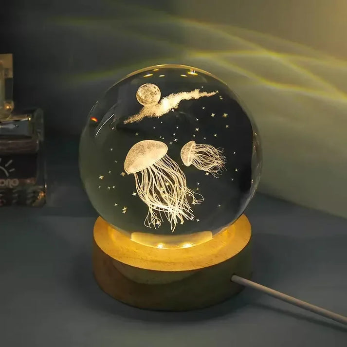 Crystal Sphere Glowing Lamp