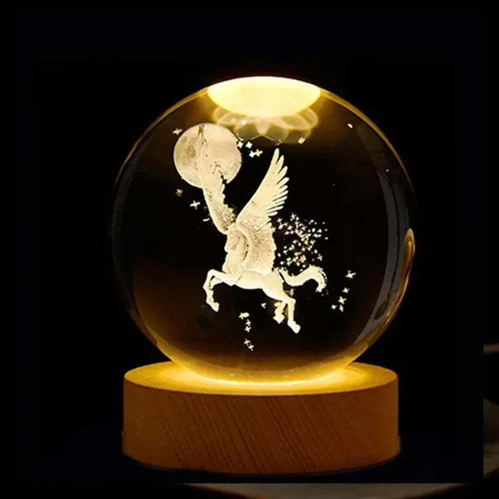 Crystal Sphere Glowing Lamp