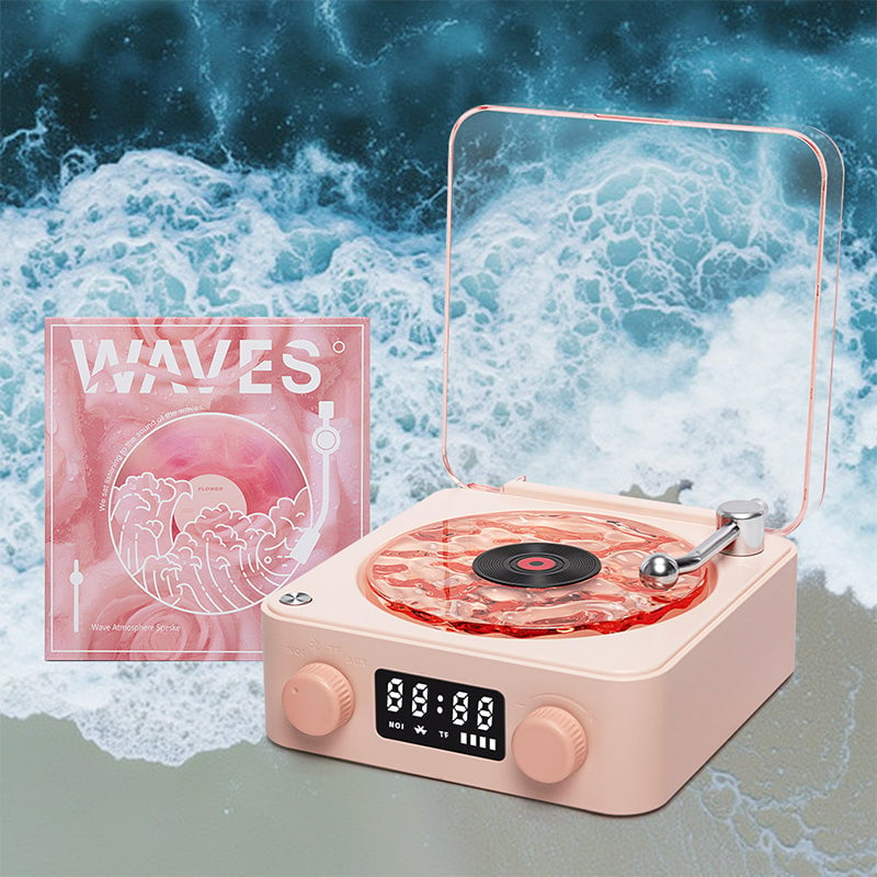 CuteeeShop Waves Retro Bluetooth Vinyl Record Player