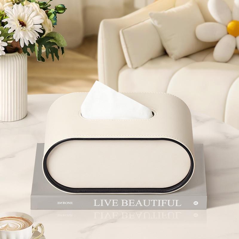 Ellipse Leather Tissue Box