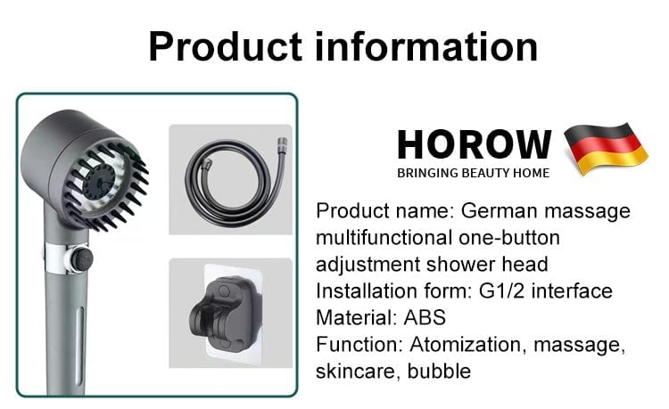 (HOT SALE NOW-80% OFF) German massage multifunctional one-button adjustment - shower head