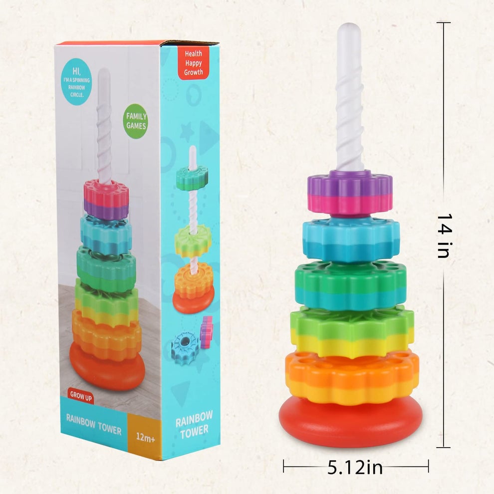 KiddoTower - Montessori Rotating Rainbow Tower