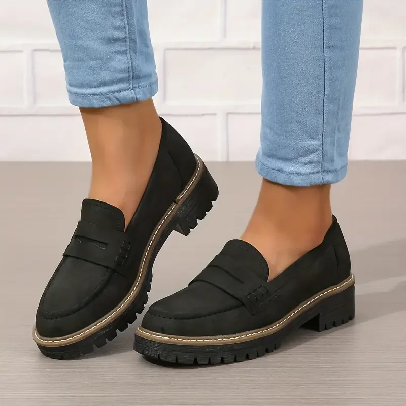 Order Today & Receive 49% OFF - Stylish Women's Chunky Loafers | Easy Slip-On, Comfort Round Toe