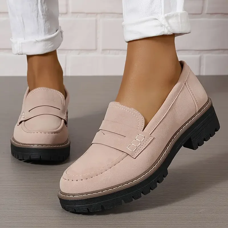 Order Today & Receive 49% OFF - Stylish Women's Chunky Loafers | Easy Slip-On, Comfort Round Toe