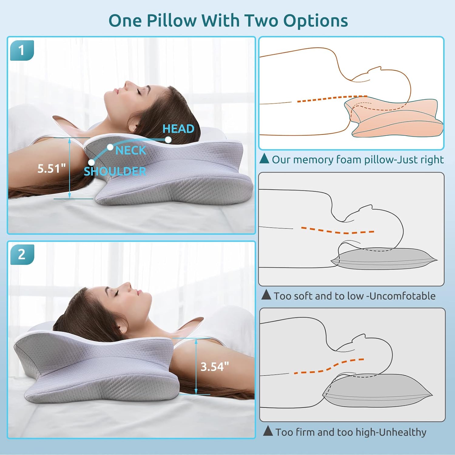 Original Ergonomic Cervical Memory Foam Pillow