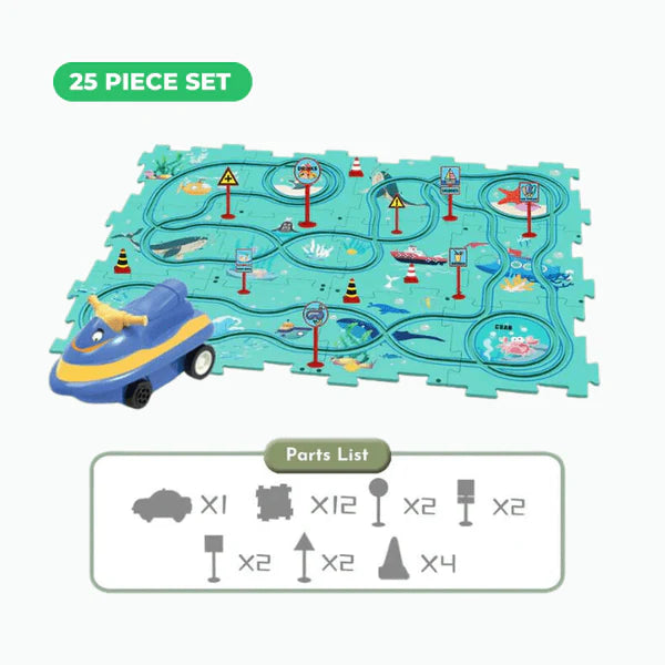 PuzzleRacer Kids Car Track Set