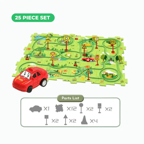 PuzzleRacer Kids Car Track Set