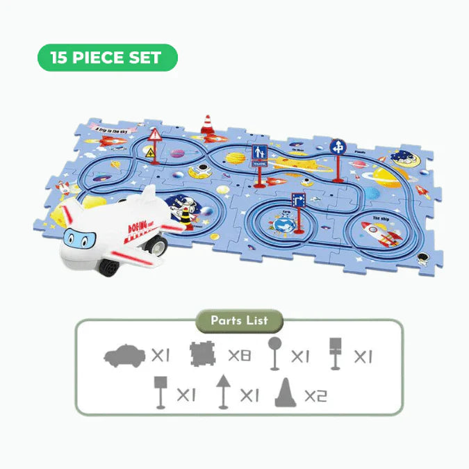 PuzzleRacer Kids Car Track Set