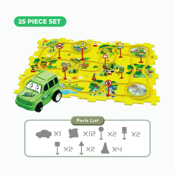 PuzzleRacer Kids Car Track Set