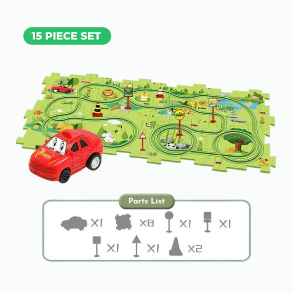 PuzzleRacer Kids Car Track Set