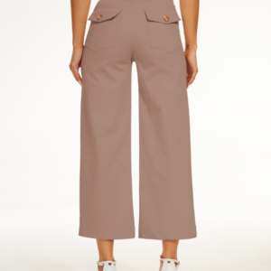 Stretch Twill Cropped Wide Leg Pant