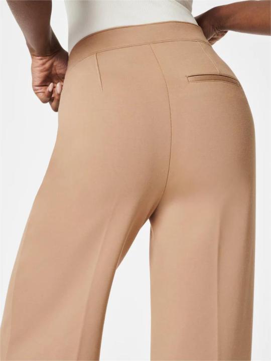 Tummy Control Button Wide Leg Pant