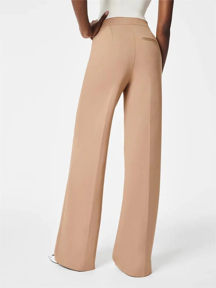 Tummy Control Button Wide Leg Pant