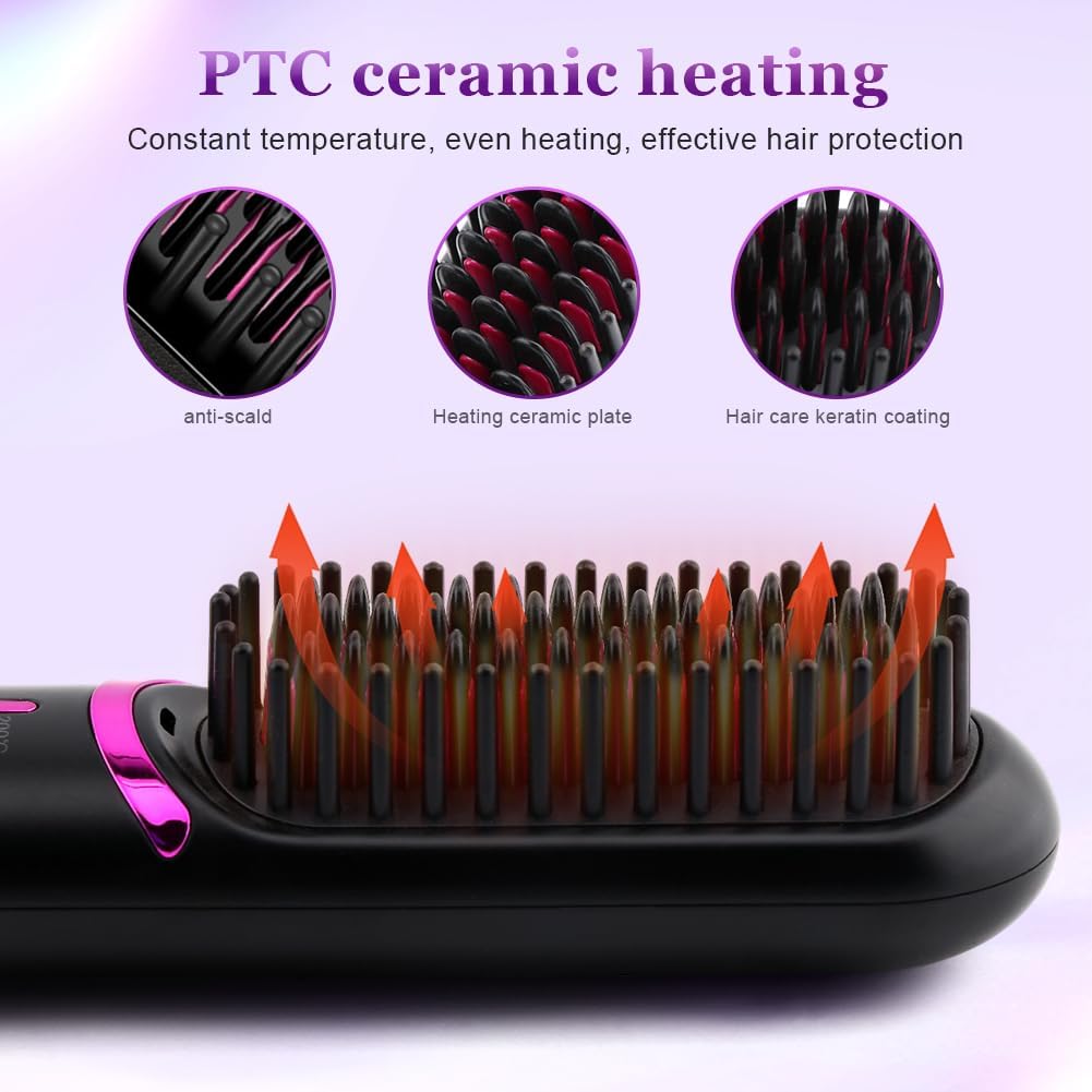 Wireless Hair Straightener Brush