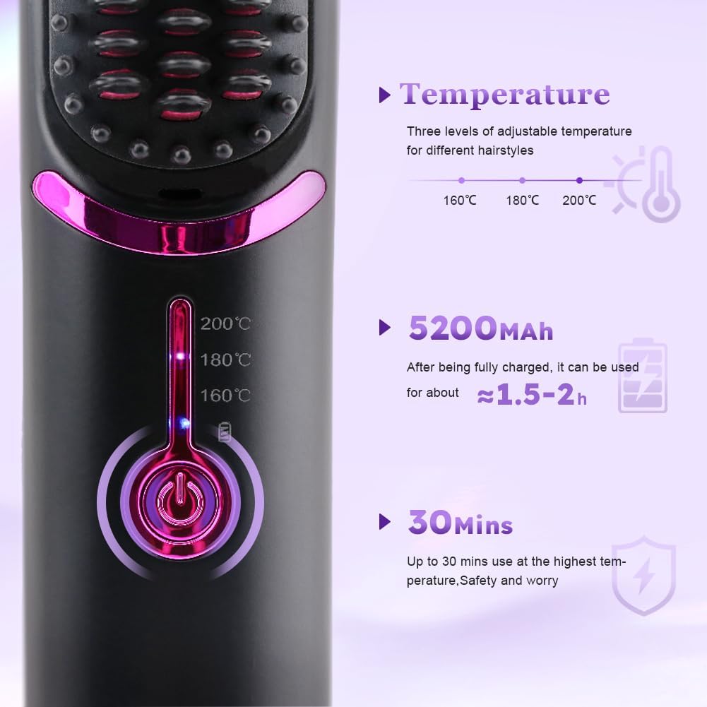 Wireless Hair Straightener Brush