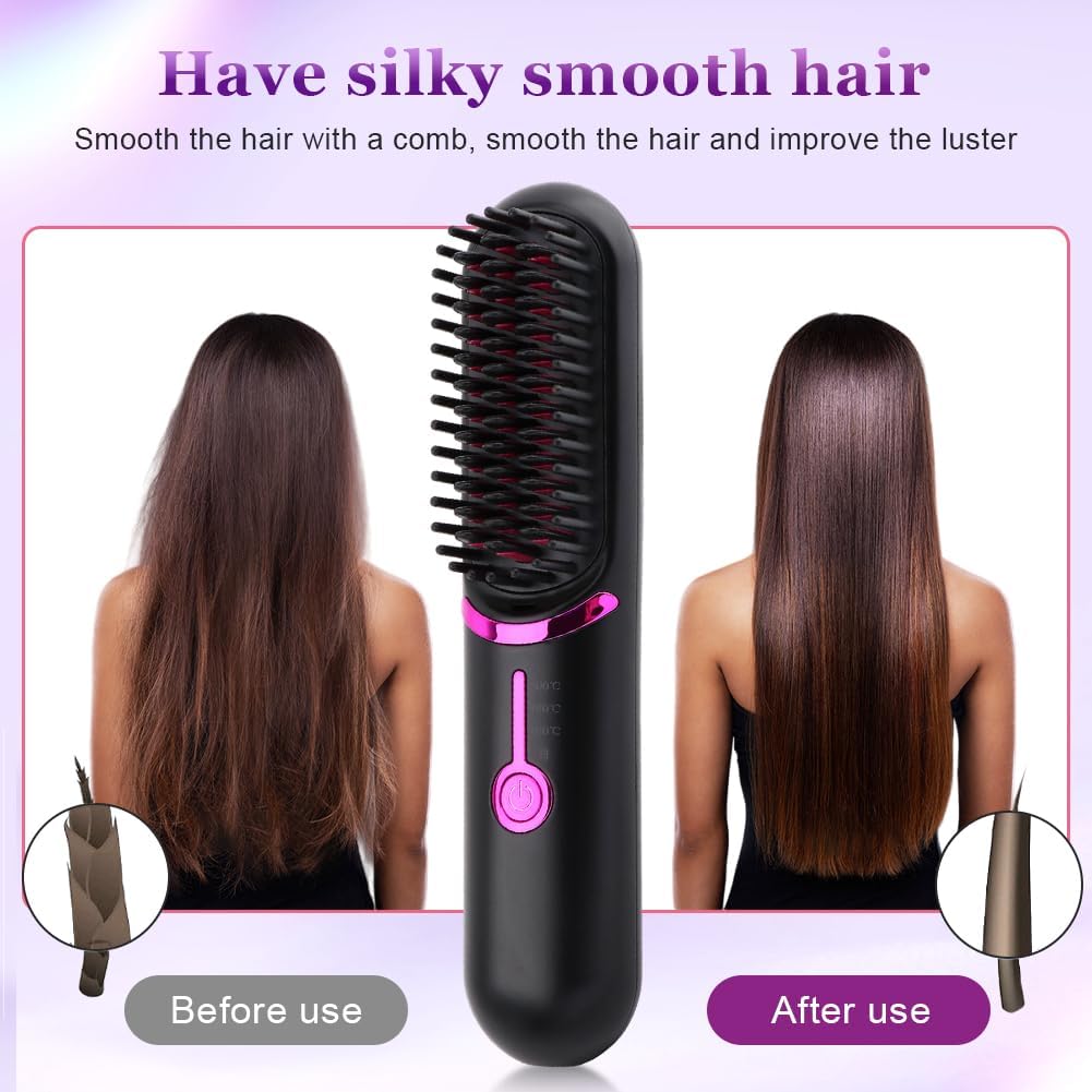 Wireless Hair Straightener Brush