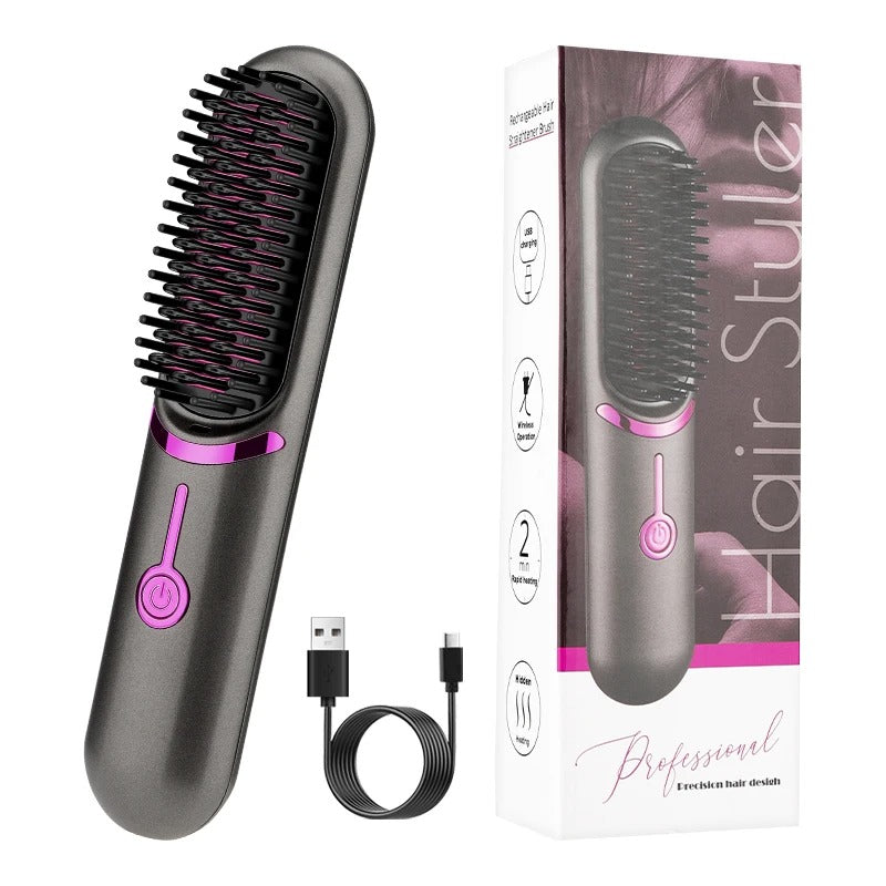 Wireless Hair Straightener Brush