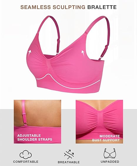 Women's Wireless Sculpt Bra Comfort Bralettes No Underwire Unlined Cami Bra - 2024 Hot Sale 49% off for a limited time