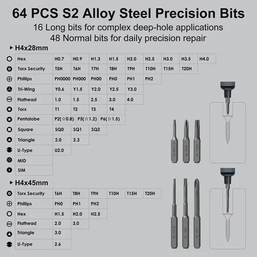 68-In-1 Precision Electric Screwdriver Set