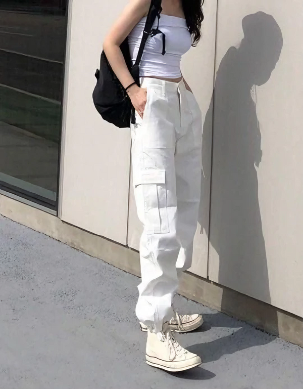 Adjustable Straight Fit Cargo Pants