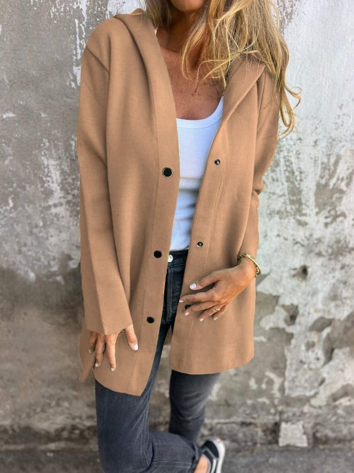 Casual Single Breasted Hooded Jacket