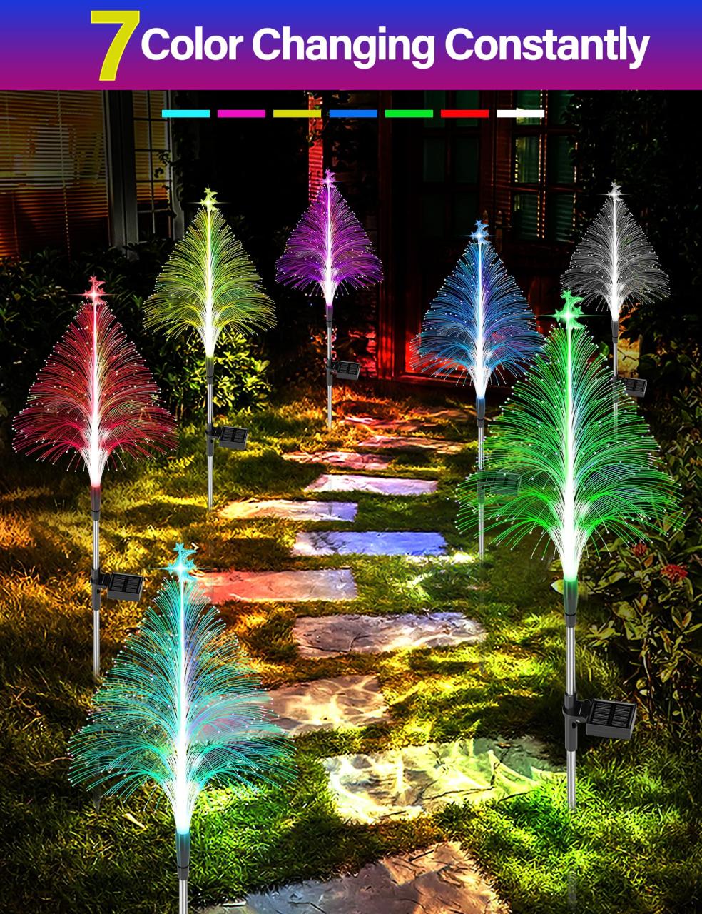 Christmas Promotion 49% off - 7 Color Changing Solar Christmas Trees Lights