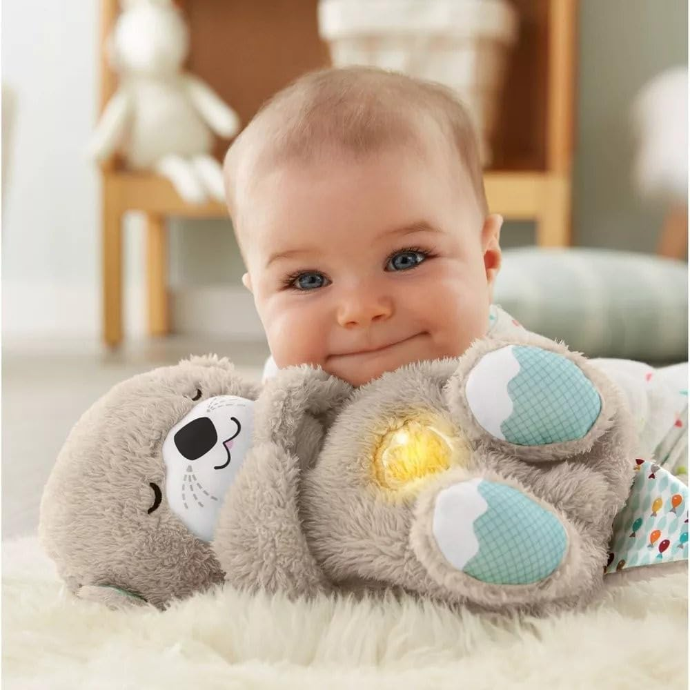 Early Christmas Sale - Mush Sleepy Otter Portable Plush Sound Machine with Music Lights & Breathing Motion