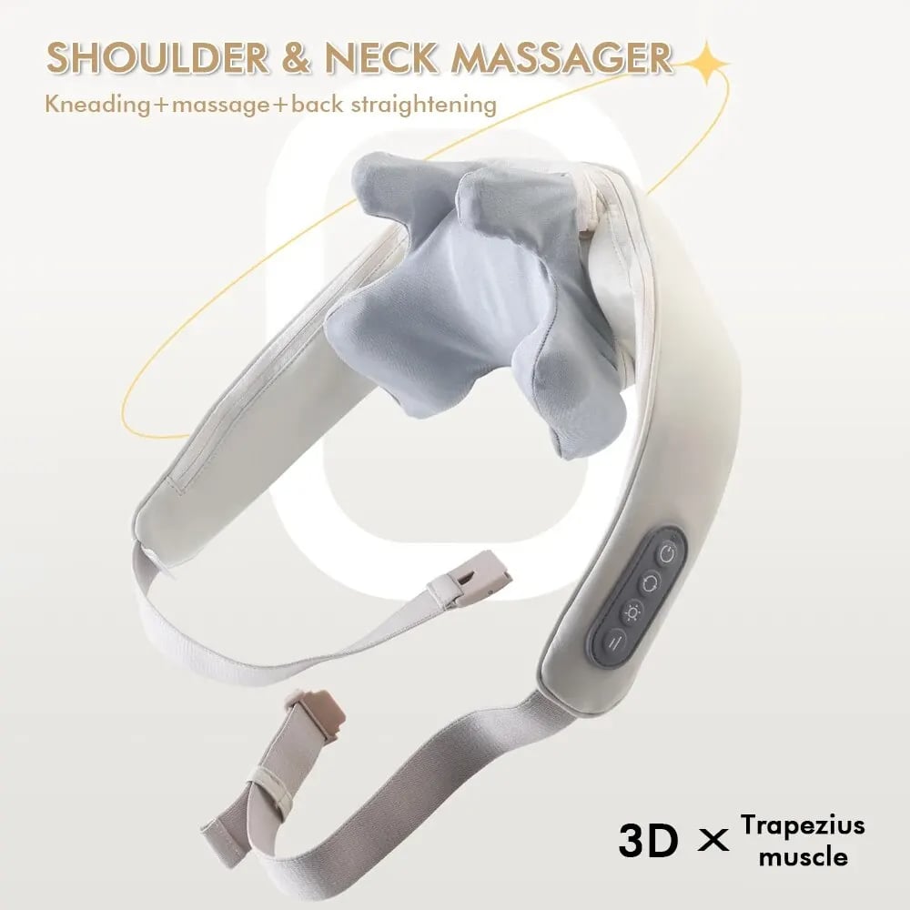 Foreverlily Neck and Shoulder Massager - Wireless Shiatsu Kneading for Neck and Back Relief