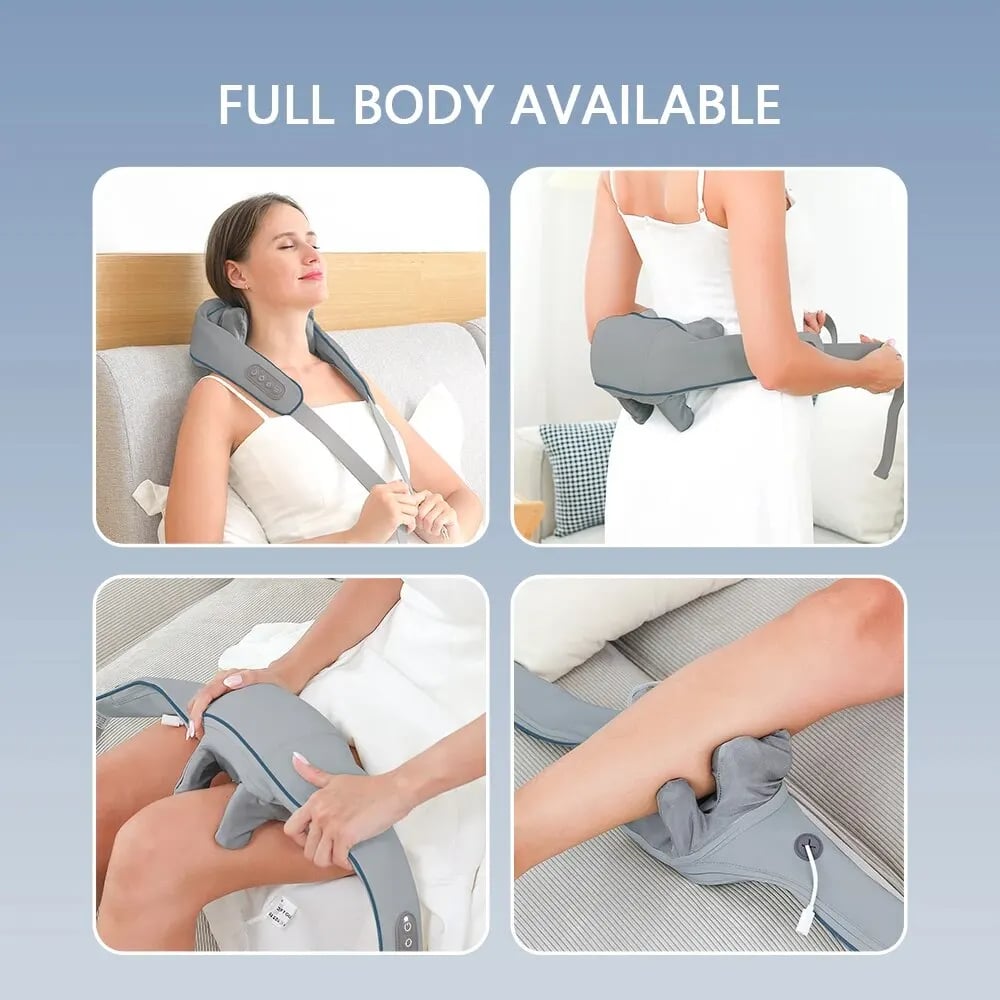 Foreverlily Neck and Shoulder Massager - Wireless Shiatsu Kneading for Neck and Back Relief