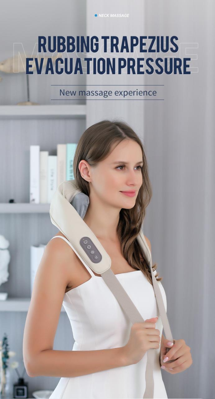 Foreverlily Neck and Shoulder Massager - Wireless Shiatsu Kneading for Neck and Back Relief