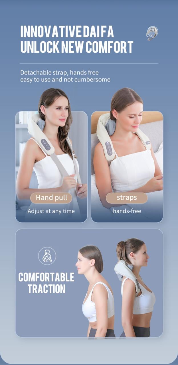 Foreverlily Neck and Shoulder Massager - Wireless Shiatsu Kneading for Neck and Back Relief