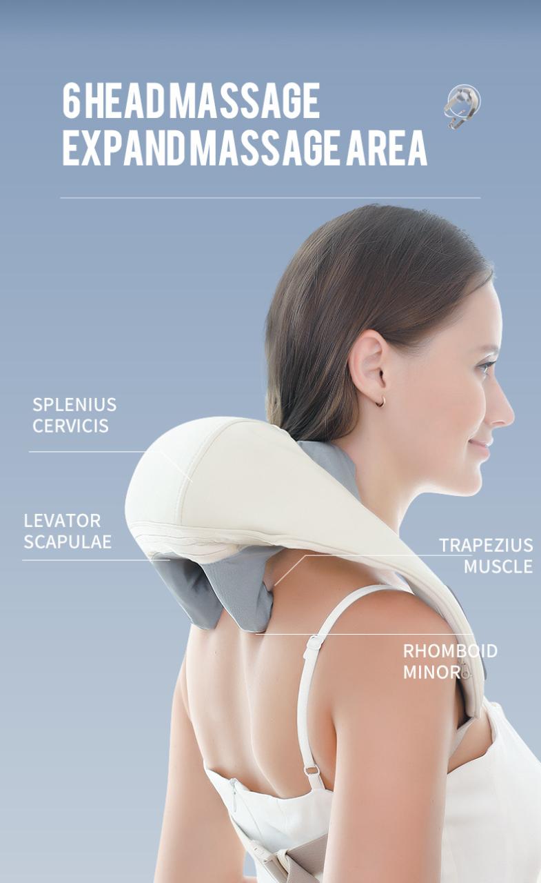 Foreverlily Neck and Shoulder Massager - Wireless Shiatsu Kneading for Neck and Back Relief